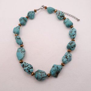 Southwestern Faux Turquoise Nugget Necklace